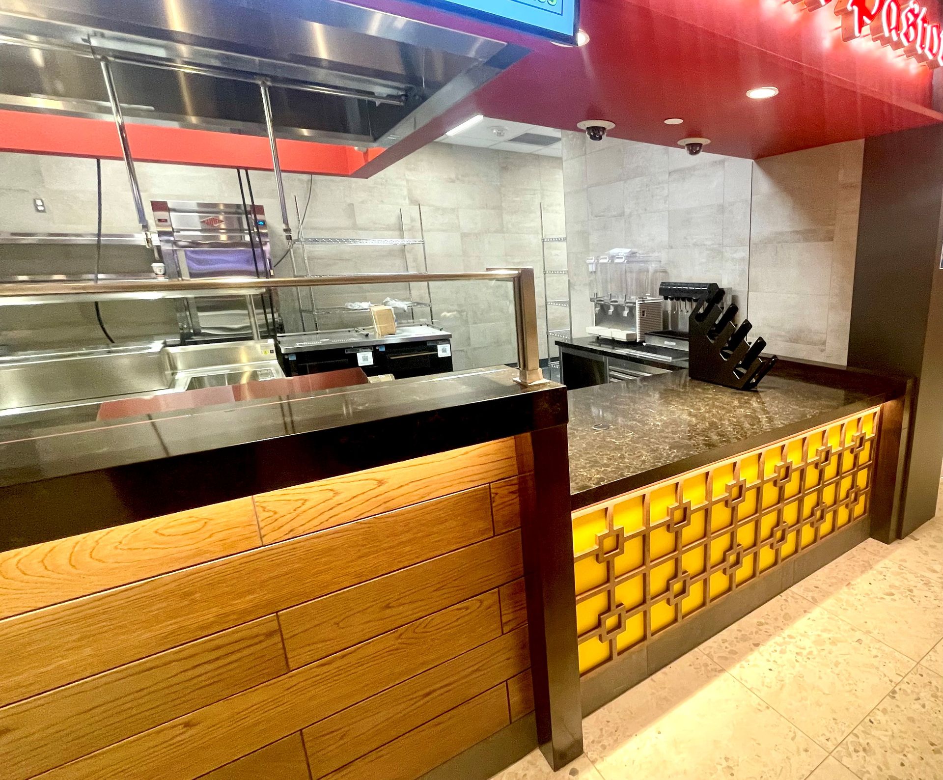 Quartz counters at a taco shop